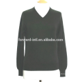 ladies's v neck cashmere jumper,women cashmere jumper with Ribbed cuffs and hemline